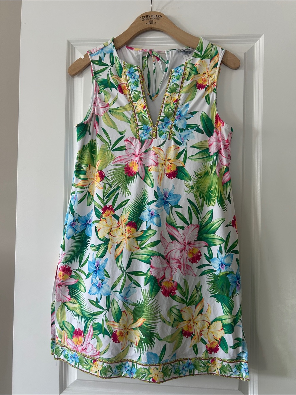 Tommy Bahama Orchid Garden Romper Dress Sz S w MEASUREMENTS w Shorts - Picture 4 of 15